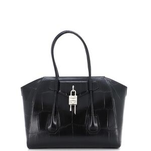 GIVENCHY Antigona Lock Medium Crocodile-effect Leather Bag